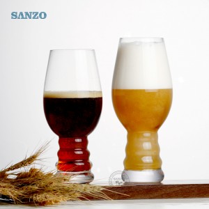 Sanzo Bar Творческа форма на полумесец Сок за бира Стъкло по поръчка Размер за пиене Бира Стъкло Персонализирани чаши за бира